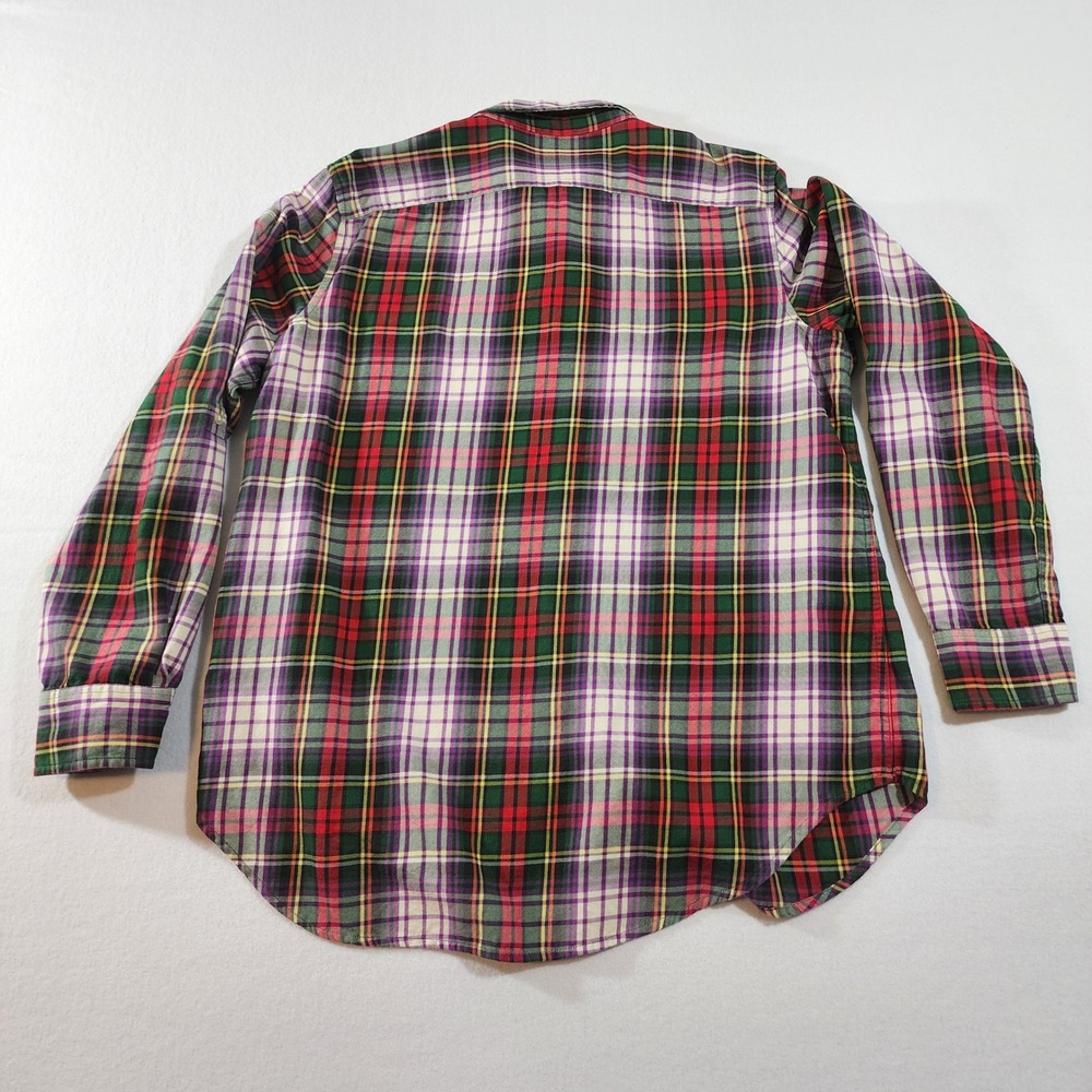 Lauren Ralph Lauren Black Label XL Plaid Button Down Multi Color 100% Cotton Top - Picture 3 of 10